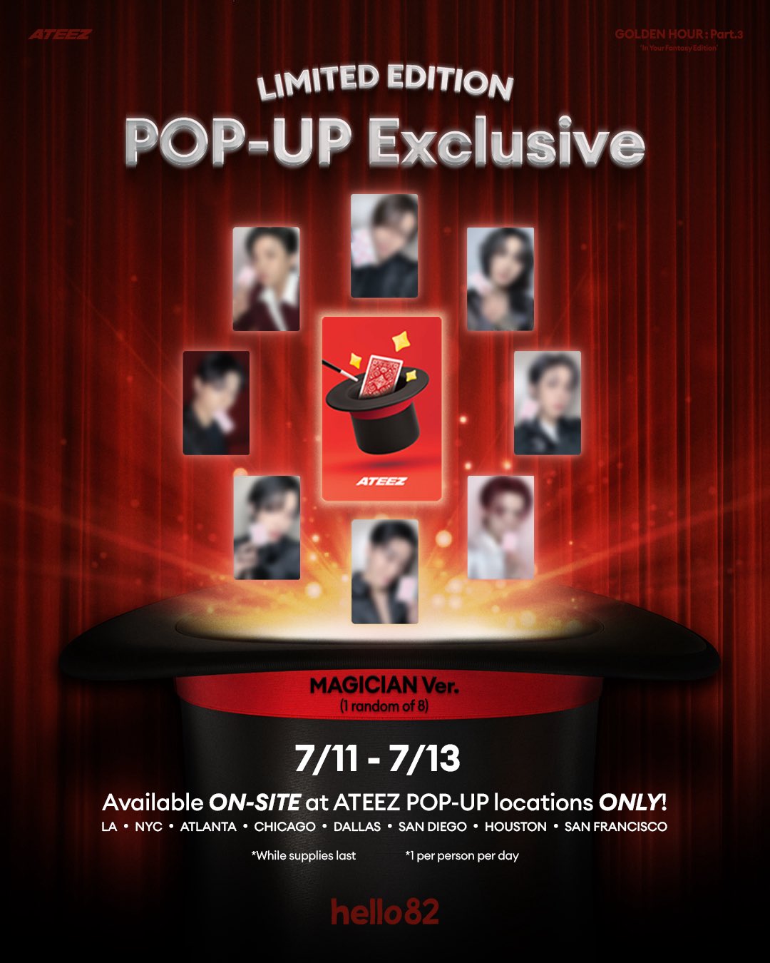 サン ATEEZ POP-UP exclusive hello82 ラキドロ ATEEZ_-_GOLDEN_HOUR_PART.
