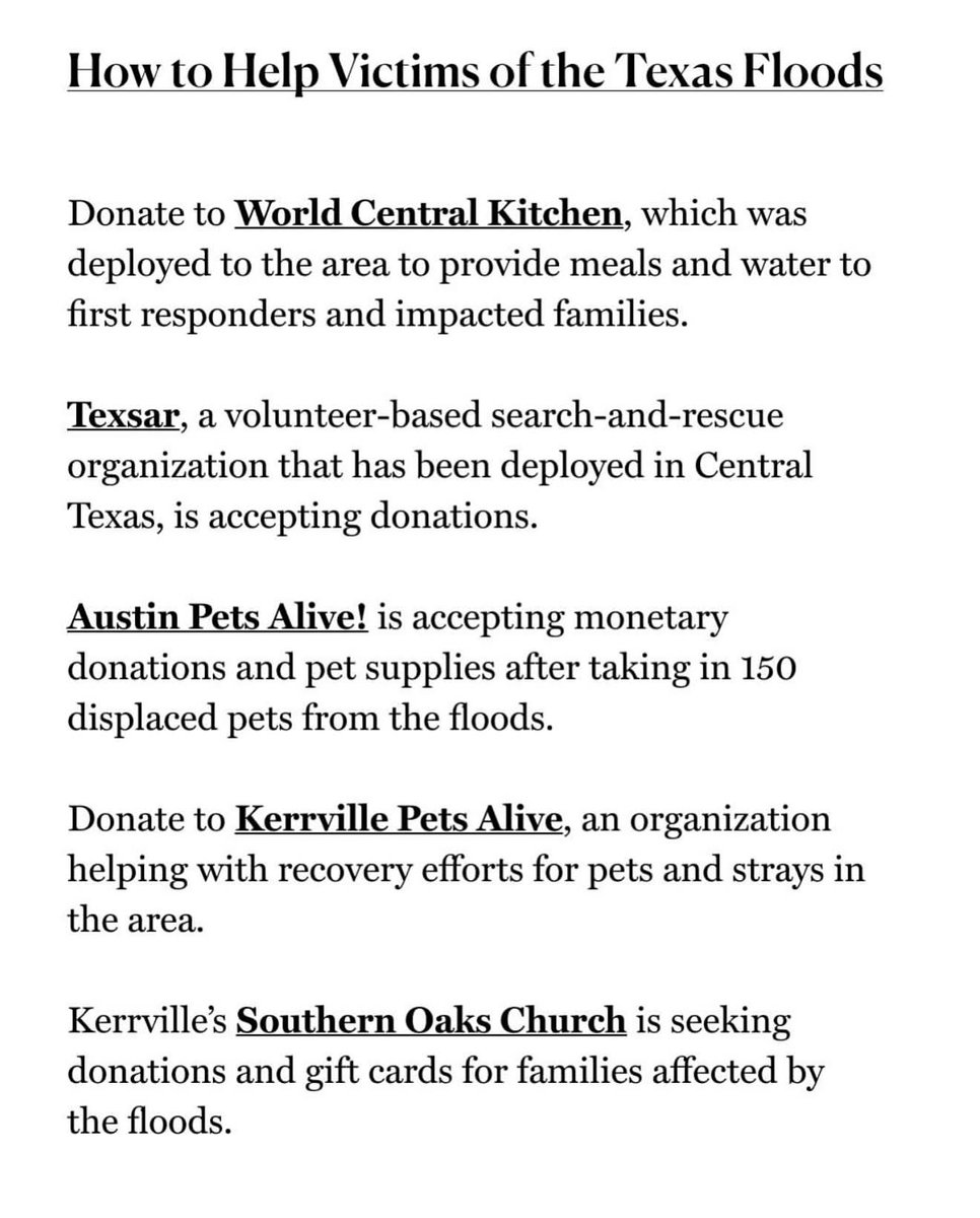 How to help those affected by the Texas Flooding! ⬇️⬇️⬇️