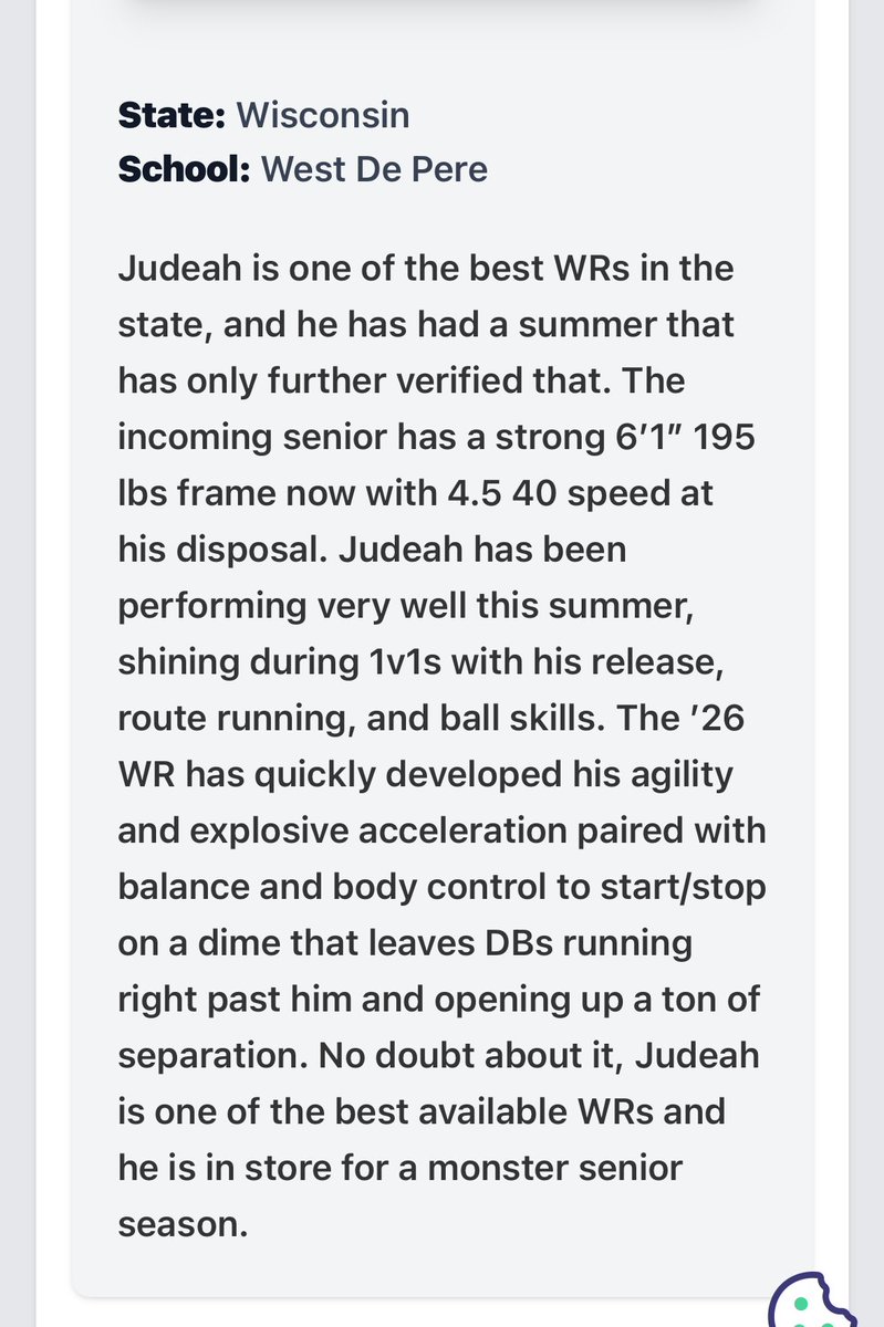 Judeah L. Kniskern (@judeahhhhh) on Twitter photo Really appreciate the great compliments and support <a href="/MJ_NFLDraft/">Mark Johnson</a>
Can’t wait to get started this season!! Really appreciate the great compliments and support <a href="/MJ_NFLDraft/">Mark Johnson</a>
Can’t wait to get started this season!!