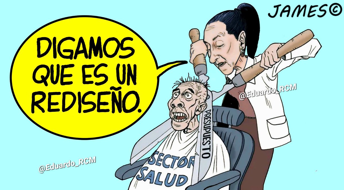 𝗨𝗡𝗔 𝗗𝗘𝗦𝗣𝗨𝗡𝗧𝗔𝗗𝗜𝗧𝗔 𝗬 𝗬𝗔...✂️

"Peluquería 4T" inventa un nuevo tipo de corte que elimina liendres y piojos al instante.
😁Cartón de JAMES
<a href="/Claudiashein/">Claudia Sheinbaum Pardo</a>🦎#DraVicepresidenta🧹#DraTripaSeca <a href="/ComGobiernoMx/">Vocería del Gobierno de México</a> <a href="/opsoms/">OPS/OMS</a> <a href="/OPSOMSMexico/">OPS/OMS México</a> <a href="/SSalud_mx/">SALUD México</a>☠️<a href="/lopezobrador_/">Andrés Manuel</a>🤡 #ElCacas💩