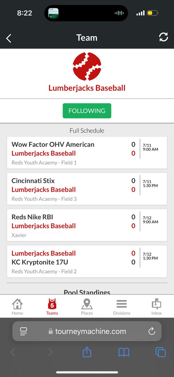 Schedule for weekend 4: