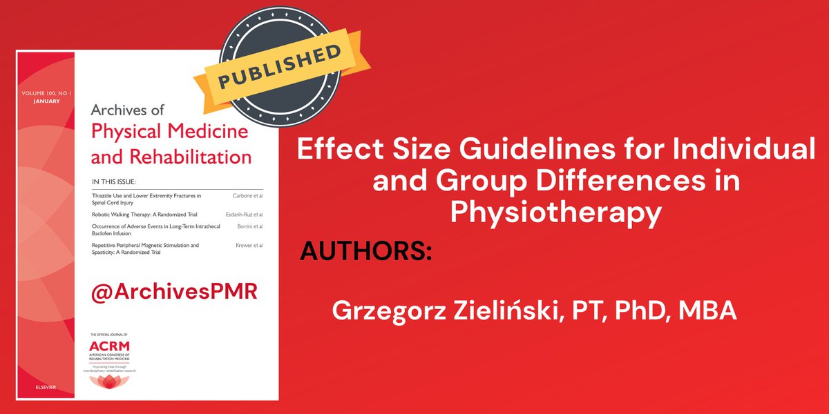 ArchivesPMR's tweet image. A new meta-analysis of 3,374 effect sizes from top journals offers standardized benchmarks to help researchers interpret results. @Umlub_en
#Physiotherapy #EffectSize #RehabResearch #EvidenceBasedPractice
archives-pmr.org/article/S0003-…