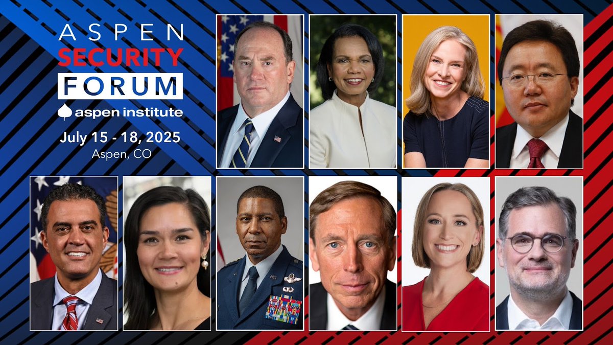 We are excited to release the 2025 Aspen Security Forum agenda! Speakers include <a href="/SECNAV/">Secretary of the Navy John C. Phelan</a>, <a href="/CondoleezzaRice/">Condoleezza Rice</a>, <a href="/NPRKelly/">Mary Louise Kelly</a>, <a href="/elbegdorj/">Mongol Tsakhia ELBEGDORJ</a>, and more. See the full agenda here: tinyurl.com/2tve7wr2