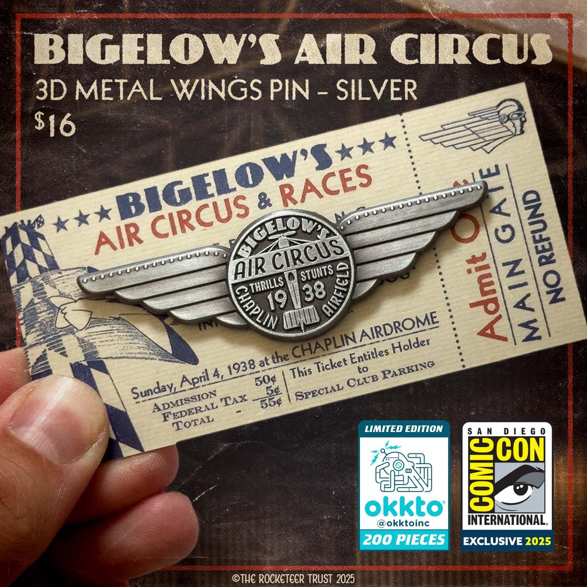 Pop culture company Okkto is celebrating #TheRocketeer again at #SDCC this year with pins, patches, and more: sdccblog.com/2025/07/okkto-…