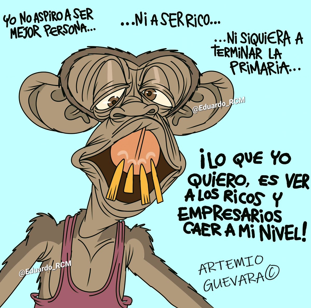 TATA AMLO LES GENTRIFICÓ EL CEREBRO🦧

Los amlorimbos desde siempre han sido resentidos sociales, miserables y envidiosos. Sólo faltaba un p3nd3jo (<a href="/lopezobrador_/">Andrés Manuel</a>) que los llegara a empoderar.
😁Cartón de A. Guevara 
<a href="/Claudiashein/">Claudia Sheinbaum Pardo</a>🦎#DraVicepresidenta🧹 <a href="/PartidoMorenaMx/">Morena</a> #ElCacas💩