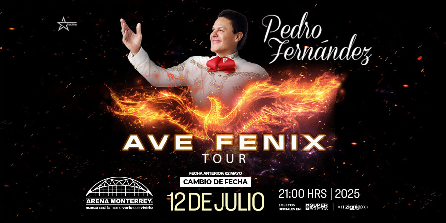 El ícono y exponente de la música mexicana, Pedro Fernandez emprende el vuelo con su Ave Fénix Tour 🔥

📅 La cita es el próximo 12 de julio en la #ArenaMonterrey

🎟compra tus boletos en Superboletos y la app de Superfan
ow.ly/spub50VuQha