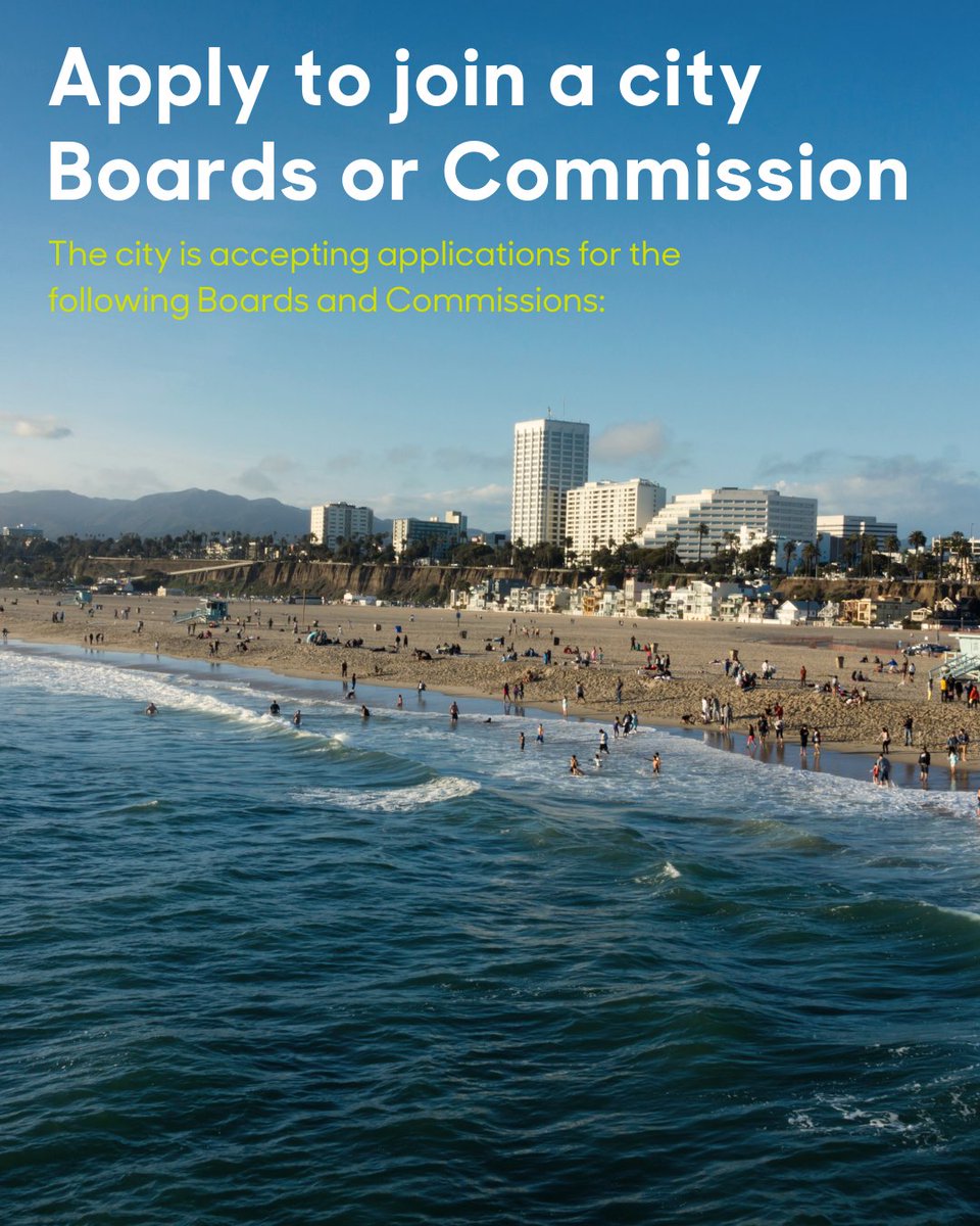santamonicacity's tweet image. The city of Santa Monica is accepting applications for several vacancies across multiple Boards and Commissions!
For more information including requirements to serve, visit the QR code in the post or visit ow.ly/bQ5R50Wno19.