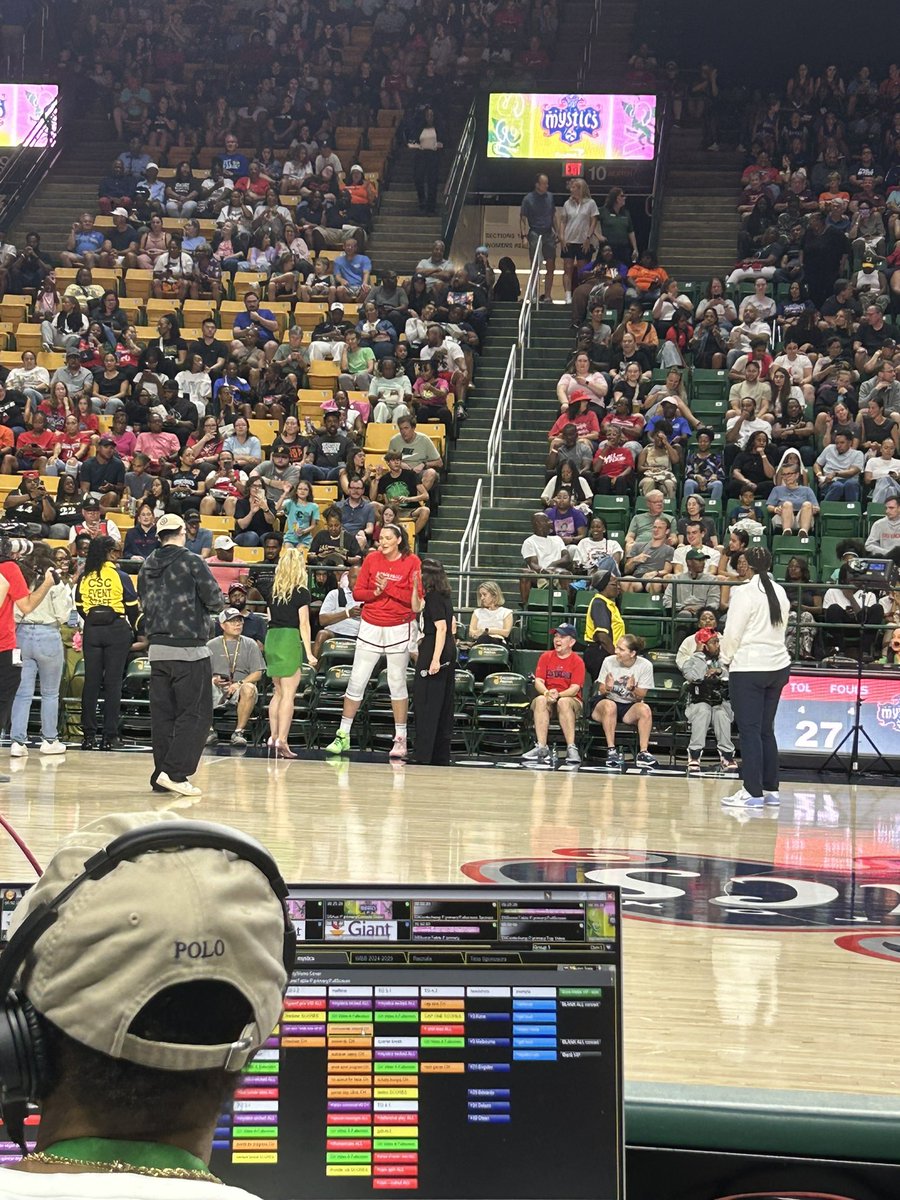 jennhatfield1's tweet image. Noted Wicked fan Stefanie Dolson greets the halftime performers, Natalia Vivino and Hayley Podschun, who have starred in Wicked on Broadway. @TheNextHoops #WNBA