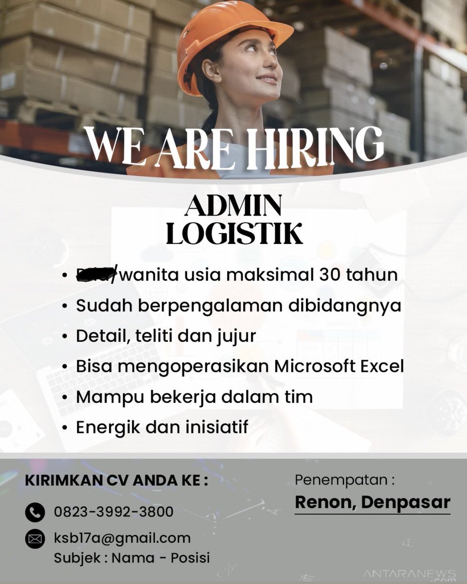 nottyourrmine's tweet photo. yg butuh loker area denpasar bisa dm ya 
#loker #denpasar https://t.co/WwTfhAEslQ