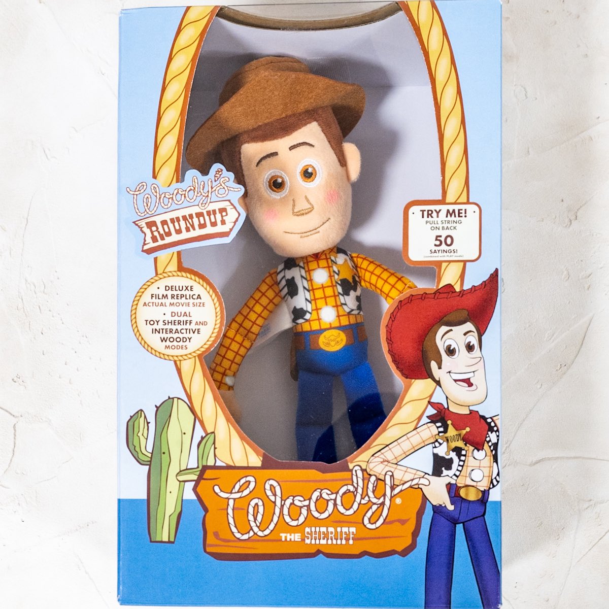 ラウンドワン限定　トイストーリー　箱入りぬいぐるみ　ウッディ　ジェシー ウッディ、ジェシー、プロスペクターデザイン！ ラウンドワン限定