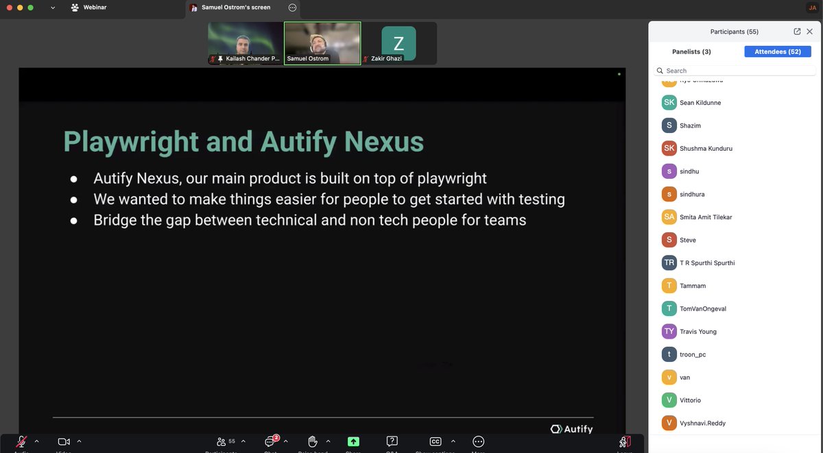 🚀 Grateful for the Opportunity!

I had the pleasure of speaking on the topic "Accelerating the QA Process with <a href="/playwrightweb/">Playwright</a>  and Generative AI" in an insightful webinar hosted by <a href="/AutifyHQ/">AutifyHQ</a> 🙌

A big thank you to <a href="/AutifyHQ/">AutifyHQ</a>  for the invitation and the platform to share.