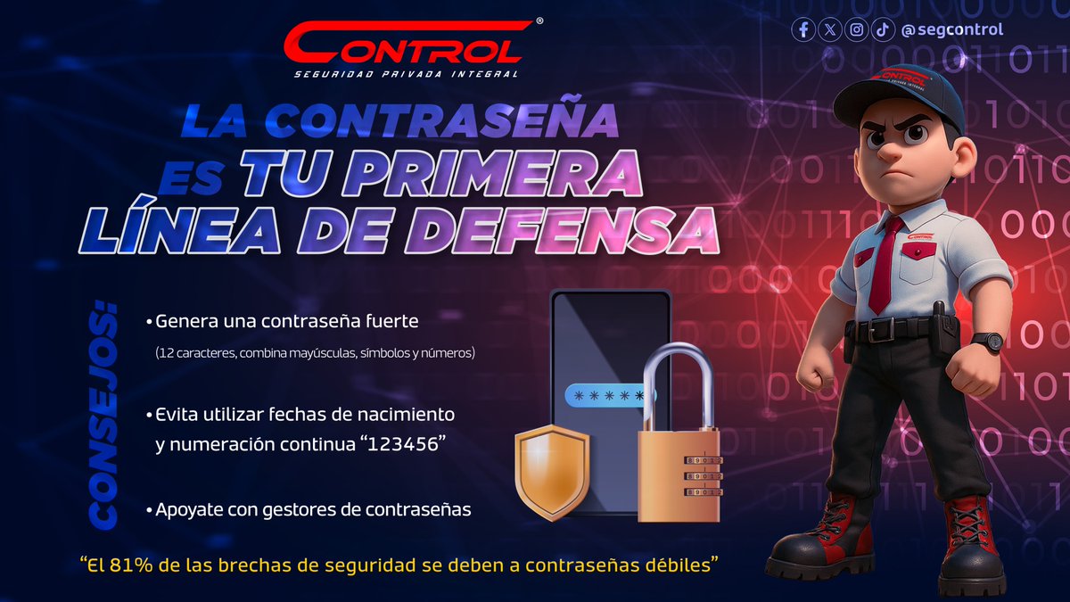 🔑 ¿Tu contraseña podría resistir un ataque?

Una buena clave no se trata solo de creatividad, ¡se trata de protección real!

📊 Dato que impacta:
El 81% de las brechas de seguridad se deben a contraseñas débiles.
💬 ¡Hazlo por tu futuro digital!

#CiberSeguridad #ClaveSegura
