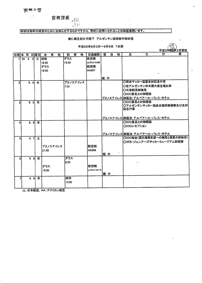 招致段階から皇族の政治利用が目立つ東京オリンピック｜黒羽清

高円宮妃久子殿下が2013年9月4日～9月7日までブエノスアイレスに滞在し、IOC総会に出席し東京オリンピック招致プレゼンテーションに参加した資料も合わせて

note.com/kuropotokin/n/…