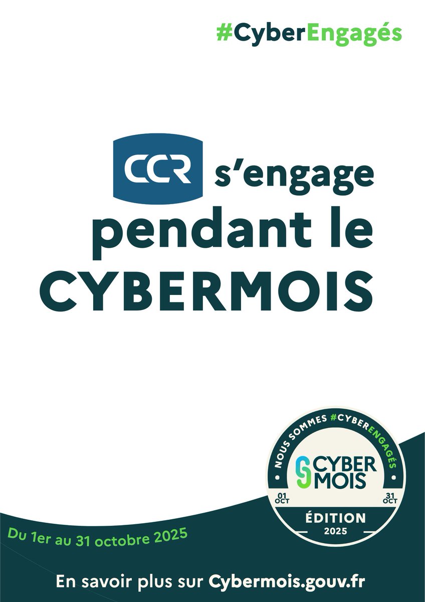 CCR - Caisse Centrale de Réassurance (@ccreassurance) on Twitter photo En octobre, CCR renouvelle son soutien à <a href="/cybervictimes/">Cybermalveillance.gouv.fr</a> pour le #Cybermois 2025.
🎯 Thème : « Histoire de Cyber » | Et si de mauvaises pratiques cyber avaient changé l’Histoire ?
CCR s’engage à sensibiliser et prévenir les risques numériques.
cybermalveillance.gouv.fr/tous-nos-conte… En octobre, CCR renouvelle son soutien à <a href="/cybervictimes/">Cybermalveillance.gouv.fr</a> pour le #Cybermois 2025.
🎯 Thème : « Histoire de Cyber » | Et si de mauvaises pratiques cyber avaient changé l’Histoire ?
CCR s’engage à sensibiliser et prévenir les risques numériques.
cybermalveillance.gouv.fr/tous-nos-conte…