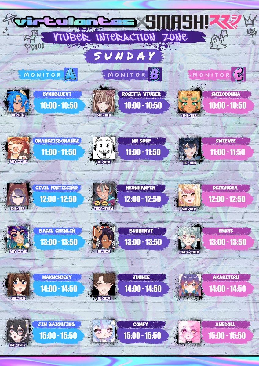 VIRTULANTES (@virtulantes) on Twitter photo 🌟 VTUBERS @ SMASH! 🌟
Attending <a href="/smashcon/">SMASH! Sydney Manga and Anime Show</a> this weekend and love vtubers? The VIRTULANTES are bringing over 40 indie vtubers to SMASH! over the weekend and you can meet them at the Vtuber Interaction Zone at the itasha section!
Check out the schedule and come say hi! 🌟 VTUBERS @ SMASH! 🌟
Attending <a href="/smashcon/">SMASH! Sydney Manga and Anime Show</a> this weekend and love vtubers? The VIRTULANTES are bringing over 40 indie vtubers to SMASH! over the weekend and you can meet them at the Vtuber Interaction Zone at the itasha section!
Check out the schedule and come say hi!