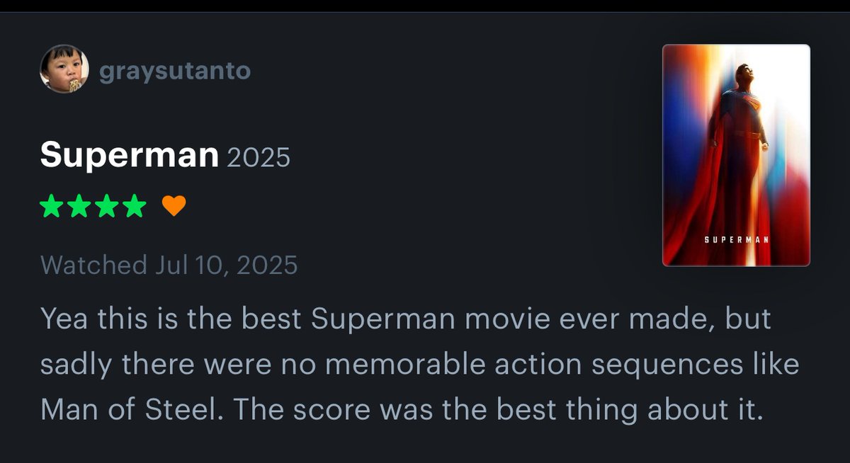 GraySutanto's tweet image. Superman was fabulous, and technically much better than Man of steel (I still think Henry Cavill deserved better scripts) - though I wanted to love it, I ended up merely liking it.