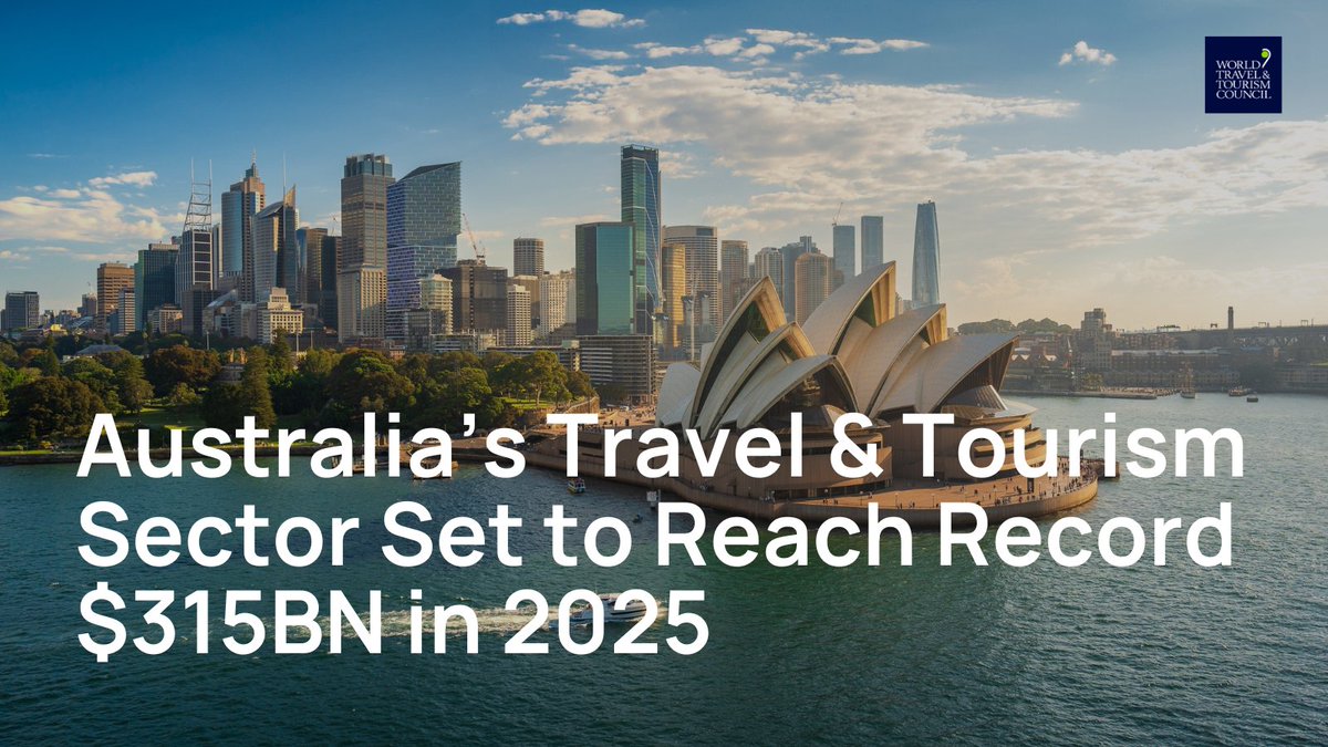 WTTC's tweet image. ๐๐ฆ๐บ Australiaโs Travel & Tourism sector is set for another record-breaking year in 2025, set to inject $314.4BN into the national economy ๐ bit.ly/44v7DEU
#Travel #Tourism #Australia #WTTC