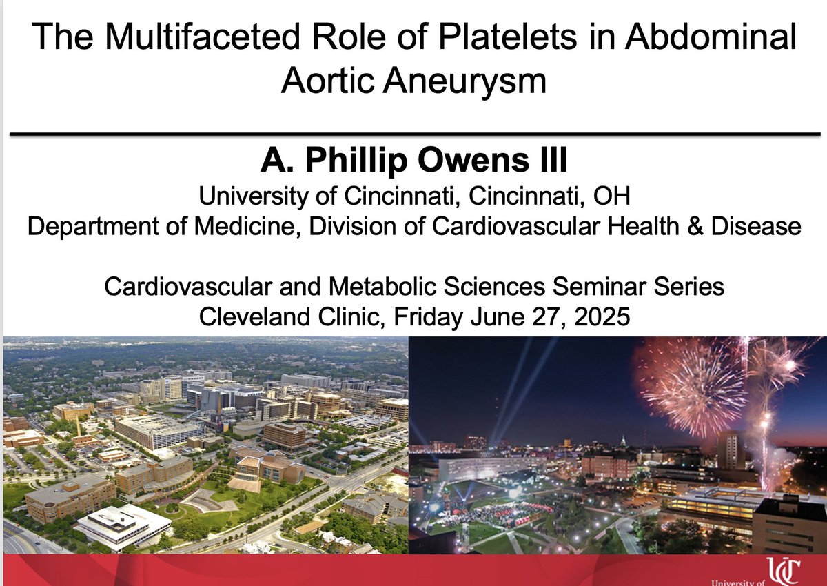 2Scottish's tweet image. Terrific visiting professor seminar from my long time collaborator and good friend @Phil_OwensCincy !  Lot to do with @drseanlyden and Stan Hazen (not on Twitter-X).   Big #AortaEd📜coming online soon ! @ThinkAorta @ThinkAortaUS