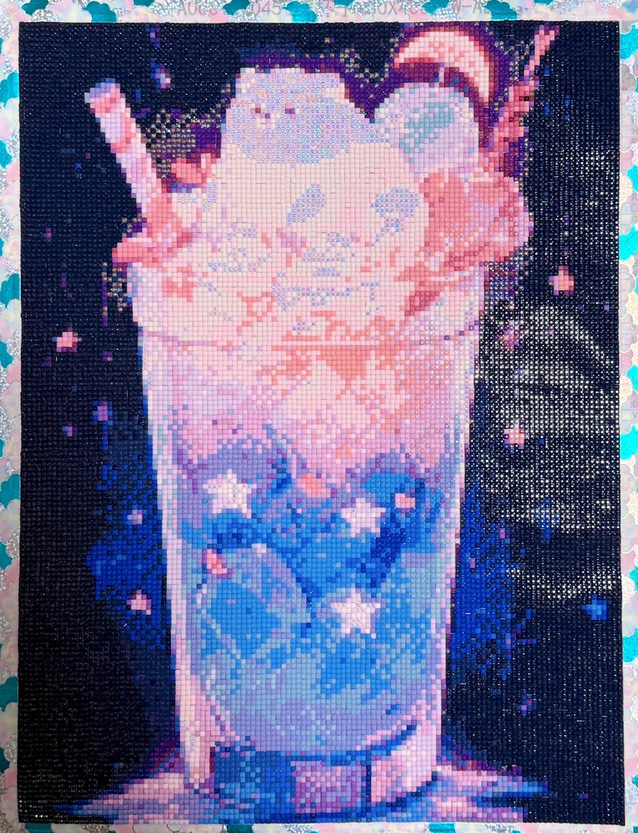 ss_DA_log's tweet image. 💎30×40
飲み物にシロクマ？乗ってるのと、シロクマのぽんやりした顔が可愛くて買った作品
連貼り多くて楽しかった🙌

 #ダイヤモンドアート