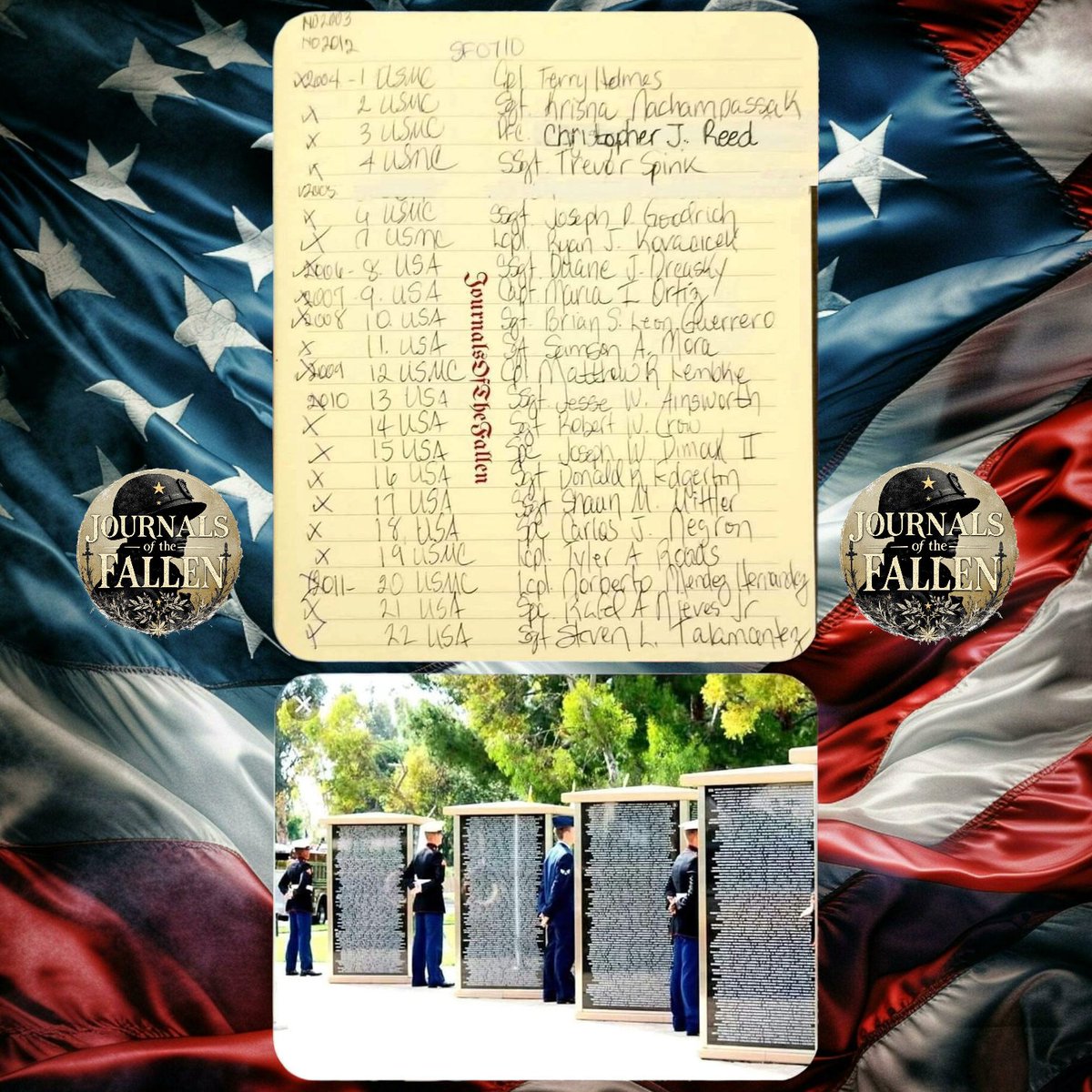 Patriots let us Honor the Fallen that gave their all on this day July 10th during the Global War On Terror . 
May they all Rest in Peace!
SemperFidelis,
ECasas 
#V1P99
#JOTF4490
#neverforgotten7052 #USA   #USMC  #JournalsOfTheFallenFortyFourThousand 
#TheNamesofTodaysFallen