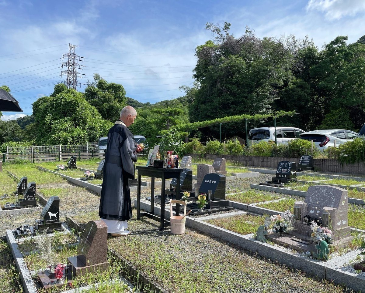 gex_dogcat's tweet photo. 今年も創業者はじめ全役員、幹部、社員の代表が当社の動物慰霊碑を参拝しました。
会社で一緒に過ごしたいきものたちや社員のペットもここで眠っています。

商品を創る私たちは、いきものたちのことを決して忘れず、これからも新しいいきものとの暮らしを提案してまいります。 https://t.co/yMyx8mHbxl
