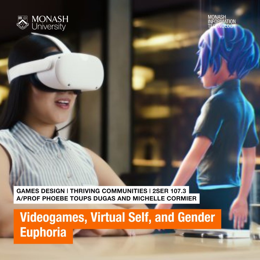 MonashInfotech's tweet image. Thanks to @2ser for inviting A/Prof Phoebe Toups Dugas and Michelle Cormier to chat about how #games can help players explore self and potential self through the virtual self.
Listen now: 2ser.com/videogames-vir…
#videogames #gamesdesign