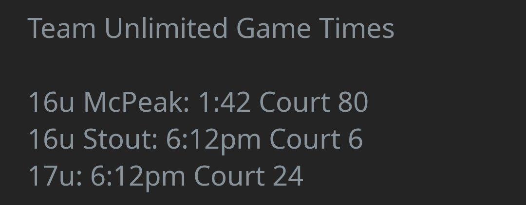 Schedule for tomorrow!!!