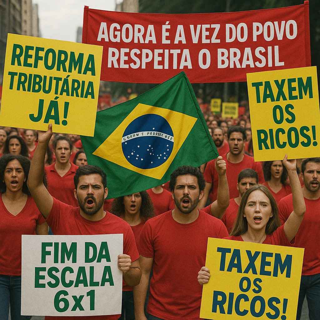 Darwin (@darwinx61062649) on Twitter photo <a href="/Rafayse/">Rafaela Fernanda Lopes</a> BORA PRA RUA
A LUTA É PELO POVO
NÃO VAMOS RECUAR!
BRASIL SOBERANO
LULA GIGANTE
Não vamos recuar
Juntos somos mais fortes! Esse Brasil é nosso e não vamos pagar pelos bilionários e super ricos, nem pelo congresso da mamata!
Taxem os ricos
Fim da escala 6x1
Reforma tributária <a href="/Rafayse/">Rafaela Fernanda Lopes</a> BORA PRA RUA
A LUTA É PELO POVO
NÃO VAMOS RECUAR!
BRASIL SOBERANO
LULA GIGANTE
Não vamos recuar
Juntos somos mais fortes! Esse Brasil é nosso e não vamos pagar pelos bilionários e super ricos, nem pelo congresso da mamata!
Taxem os ricos
Fim da escala 6x1
Reforma tributária