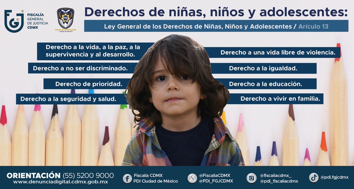 La #educación es la base de nuestro país y   confiamos en una vida libre de #violencia, es por ello que en la #PDI   cuidamos de los derechos de niñas, niños y adolescentes; garantizando su   desarrollo físico, emocional y social. #DerechosHumanos