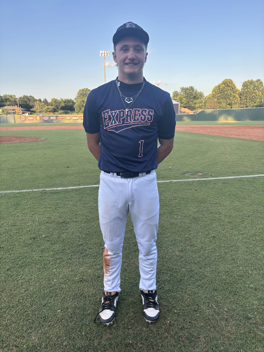Five Tool Oklahoma (@fivetoolok) on Twitter photo F: <a href="/OklahomaExpress/">Oklahoma Express Baseball</a> Graves 14, USA Prime Goodman 0
PoG: <a href="/CannonColley1/">Cannon Colley</a> 3 IP, 6K, 2H, 0R / 1-2, 2B, RBI
Hitter: <a href="/Jett_Walkup2009/">Jett Walkup</a> 2-2, 2 2B, 4 RBI, 2 BB F: <a href="/OklahomaExpress/">Oklahoma Express Baseball</a> Graves 14, USA Prime Goodman 0
PoG: <a href="/CannonColley1/">Cannon Colley</a> 3 IP, 6K, 2H, 0R / 1-2, 2B, RBI
Hitter: <a href="/Jett_Walkup2009/">Jett Walkup</a> 2-2, 2 2B, 4 RBI, 2 BB