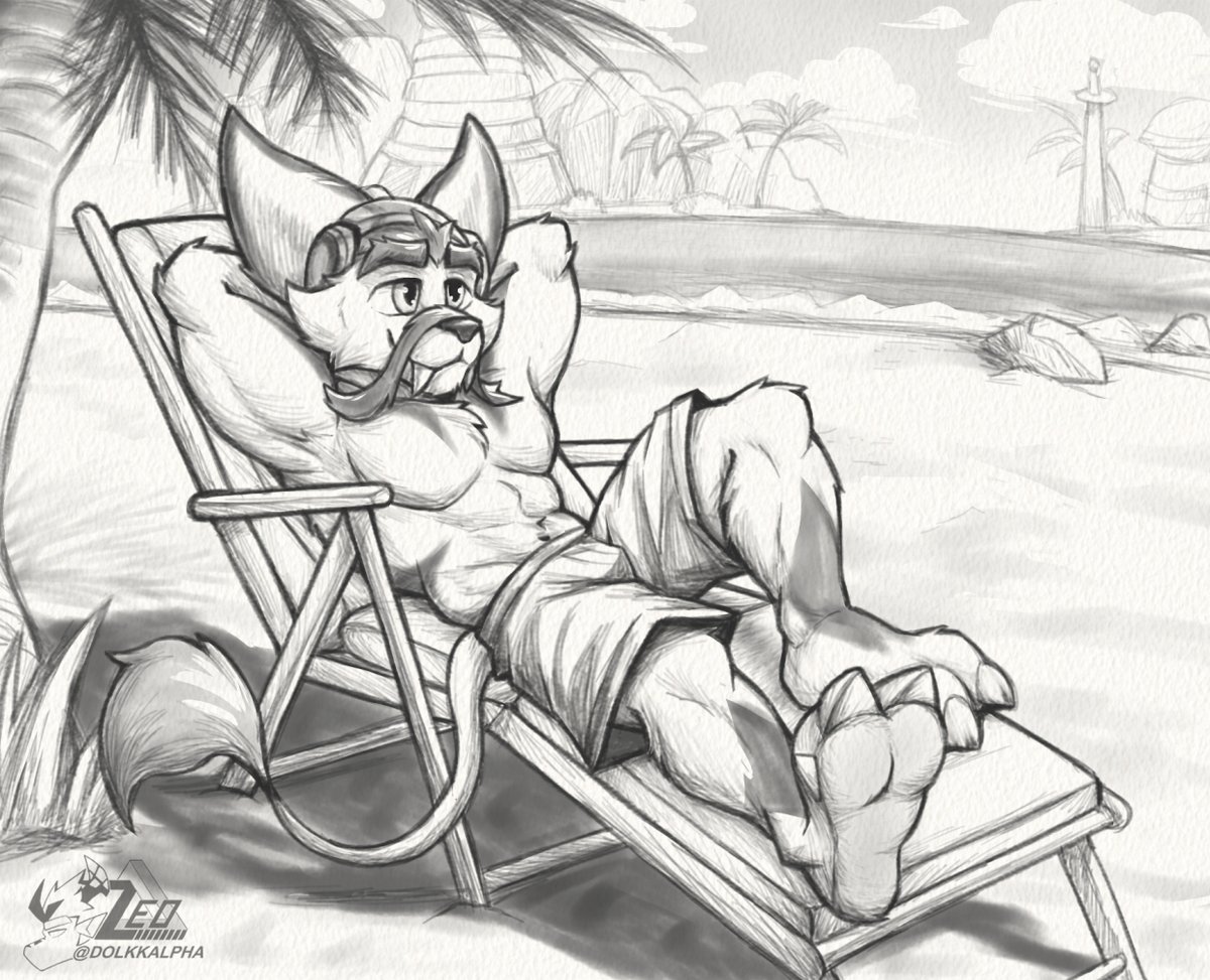 Relaxing beach day 🏝️

-Sketch comm for <a href="/shenryo/">Shenryo</a> !