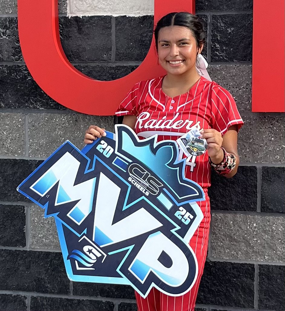 MVP!  Congratulations to Alexa Avitia (#14 P/OF/INF Huntley HS 2028) selected as a CIS USSSA GAME MVP by the competition, en route to throwing a 1 hit shutout and picking up her 18th win!
