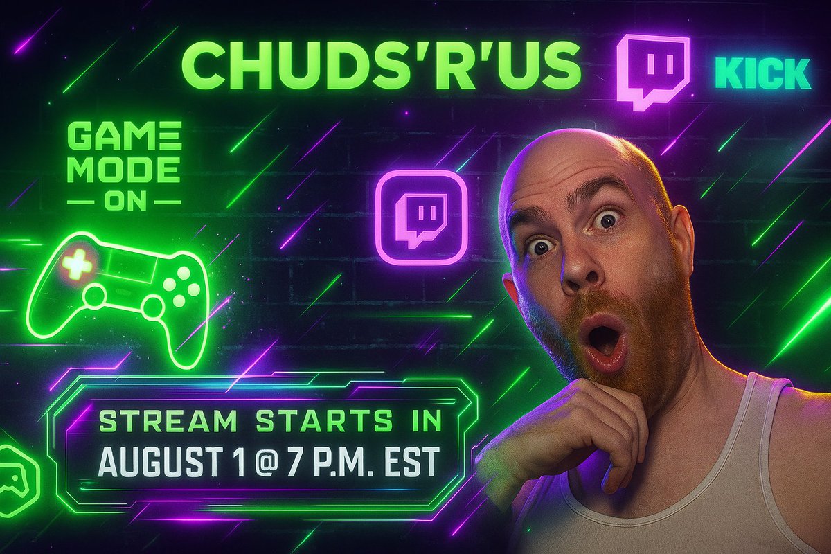 ChudsRUs's tweet photo. Hey y'all I'm trying to build a base here on X. Consider following my channel and look me up on Twitch and Kick. Let's piss some people off!

#newChannel #followGoal https://t.co/UmcwyVsVlH