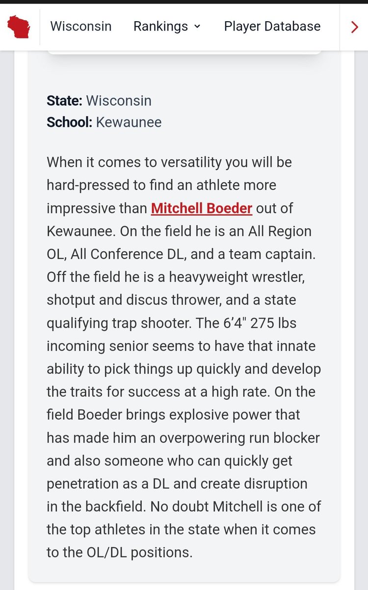 Mitchell Boeder (@mitchellboeder) on Twitter photo Thanks for the write up <a href="/MJ_NFLDraft/">Mark Johnson</a>
Decision coming soon. Thanks for the write up <a href="/MJ_NFLDraft/">Mark Johnson</a>
Decision coming soon.