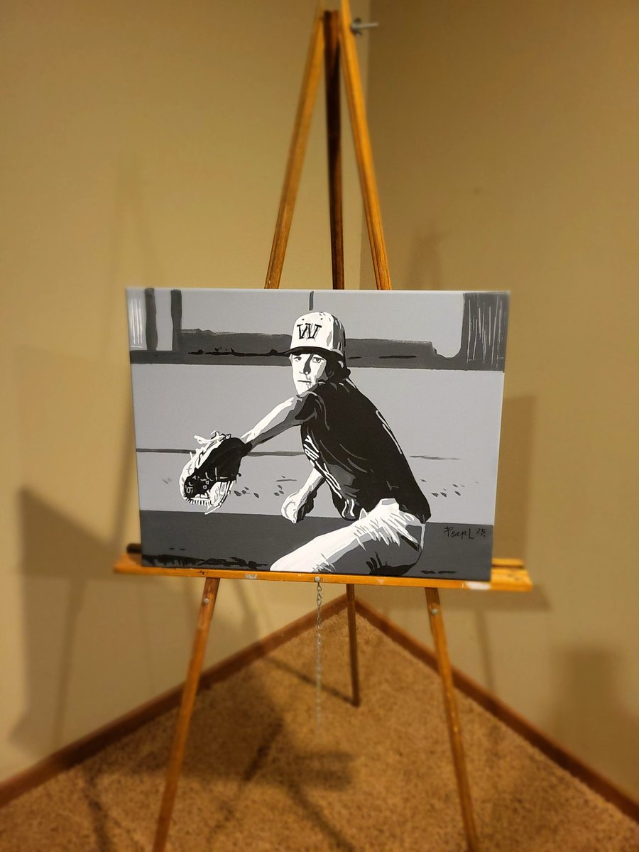 Drew Koch
Pitcher/ Catcher
Waverly High School 
Barton CC commit 
16x20 acrylic canvas #painting #art #baseball #gradPaint25