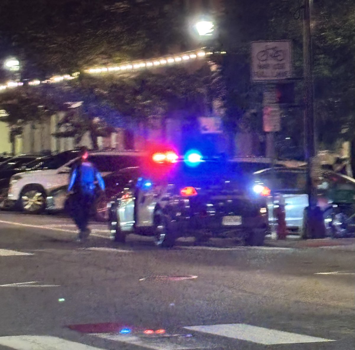 sdl300's tweet image. This is what happens to an e-bike when it runs a red light on 9th & Washington and almost gets creamed by a Hoboken Police car.