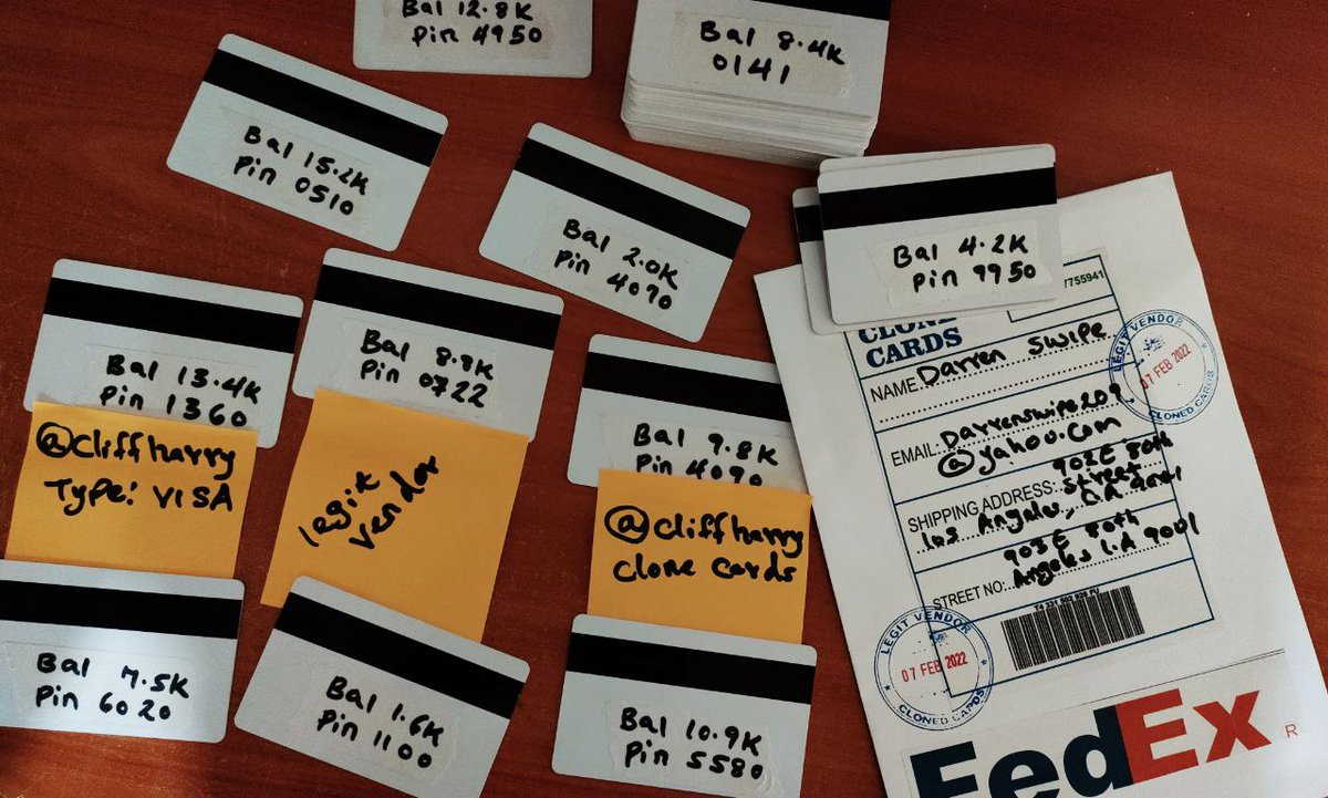 Cloned cards with low and high balance ready for shipping.  Place your order and paste; 
                 NAME:
                   EMAIL:
                  SHIPPING ADDRESS:
                 STREET NO: