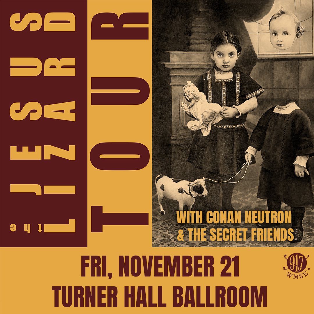 Absolutely thrilled to announce that Conan Neutron &amp; the Secret Friends will be playing support for the mighty Jesus Lizard on Friday November 21st at Turner Ballroom in Milwaukee.

axs.com/events/891958/…

#neutronfriends 
#thejesuslizard
