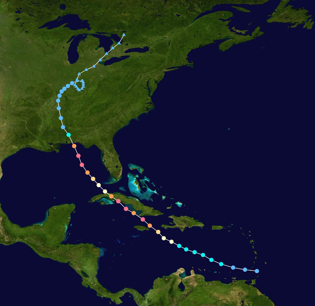 FerragamoWx's tweet image. 20 years ago, Hurricane DENNIS makes landfall along the Florida Panhandle as a 120 mph Category 3.
It was the strongest pre-August hurricane ever observed in the Atlantic until surpassed by EMILY a week later — a testament to how intense the 2005 season was.