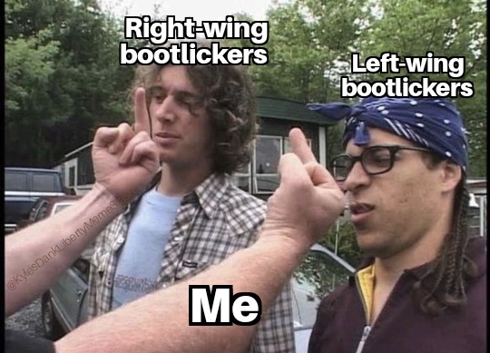 Licking boots is licking boots, no matter who wears them.