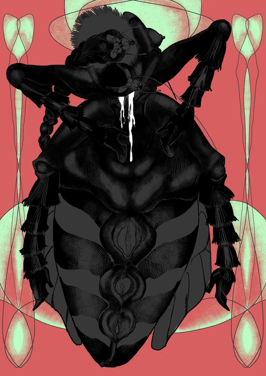doudouithu's tweet photo. 今描いてる漫画のワンシーンに使います ひとつのアートとして描いてましたのでセンシティブにしたくはなかったのですが、#InsectHumanoid #InsectAnthro https://t.co/0IMxzAxYV8