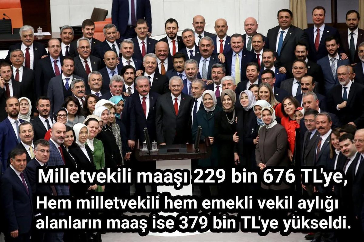 BU NASIL BİR VİCDAN, NASIL BİR AHLÂKTIR ?

229 BİN TL MAAŞ ALAN BİR MİLLETVEKİLİ 
ÖNCEKİ DÖNEMDE DE VEKİLLİK YAPTI DİYE EMEKLİ SAYILIP FAZLADAN 149 BİN TL DAHA NASIL MAAŞ ALABİLİR ? BU HANGİ VİCDANIN, HANGİ AHLÂKIN VE HANGİ HUKUKUN ÜRÜNÜDÜR ALLAH AŞKINA !
BU ANAYASANIN EŞİTLİK