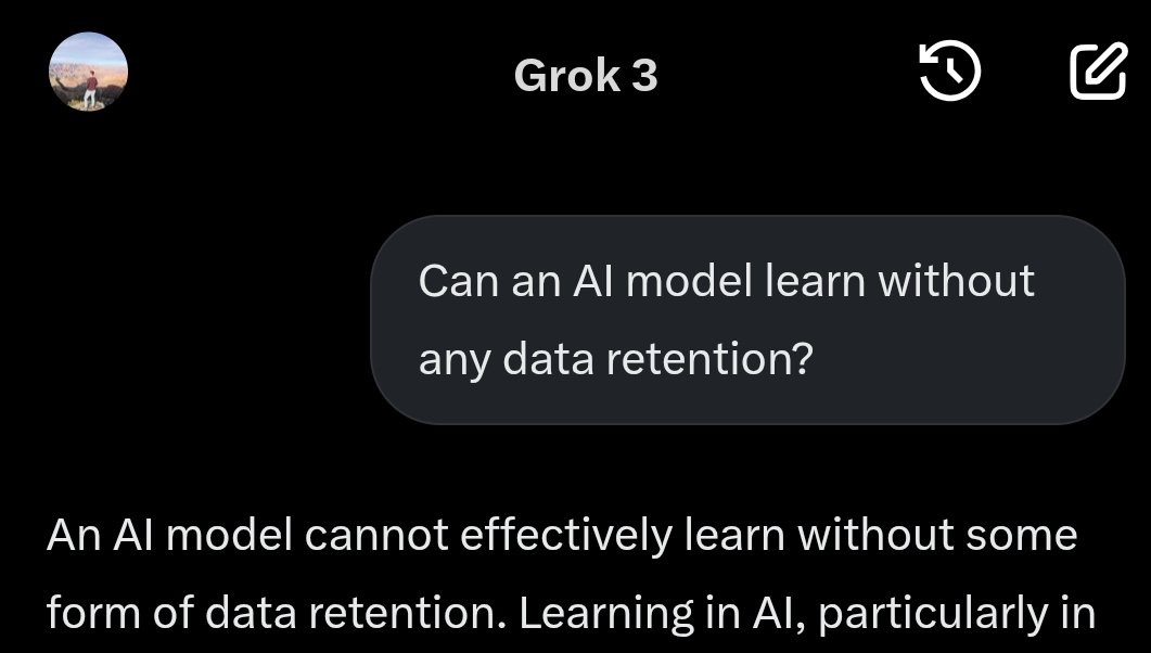 Zach_German_Dev's tweet photo. @GregKamradt @xai "We walked them through our testing policy:
* No data retention
[...] To score well, models have to learn a mini-skill from a series of training examples [...]"

Umm... https://t.co/MR1MxWhydi
