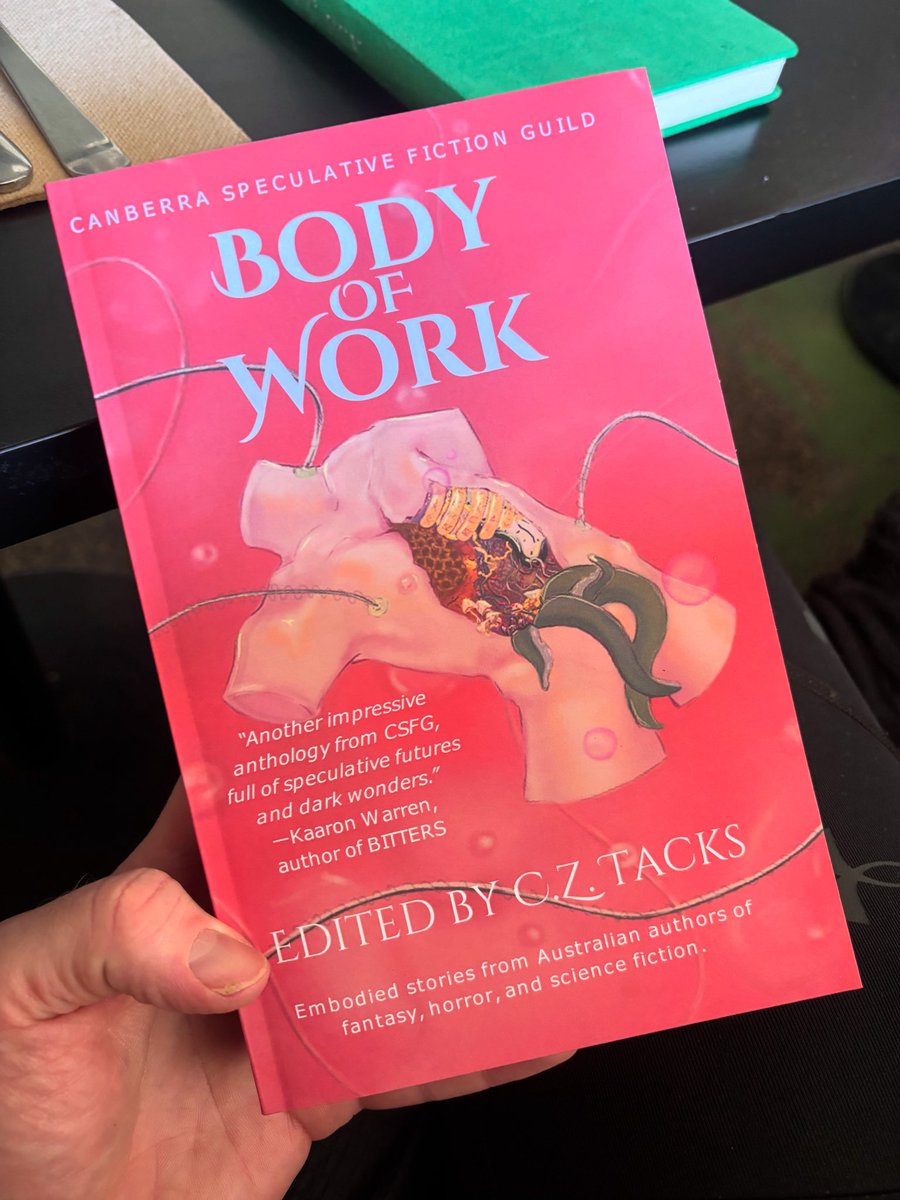 benomara's tweet image. My copy of #BodyOfWork arrived and it is such wicked and fantastic reading so far - thank you @canberraspecfic ! Folks go buy this, immerse yourself in its “dark wonders”.