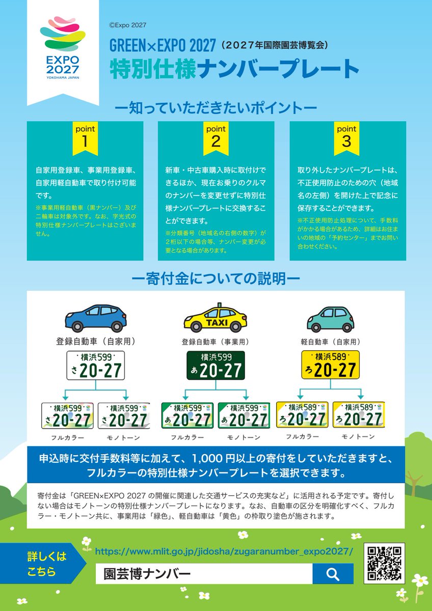 GREEN×EXPO 2027🌿 特別仕様ナンバープレートのデザイン・交付開始日