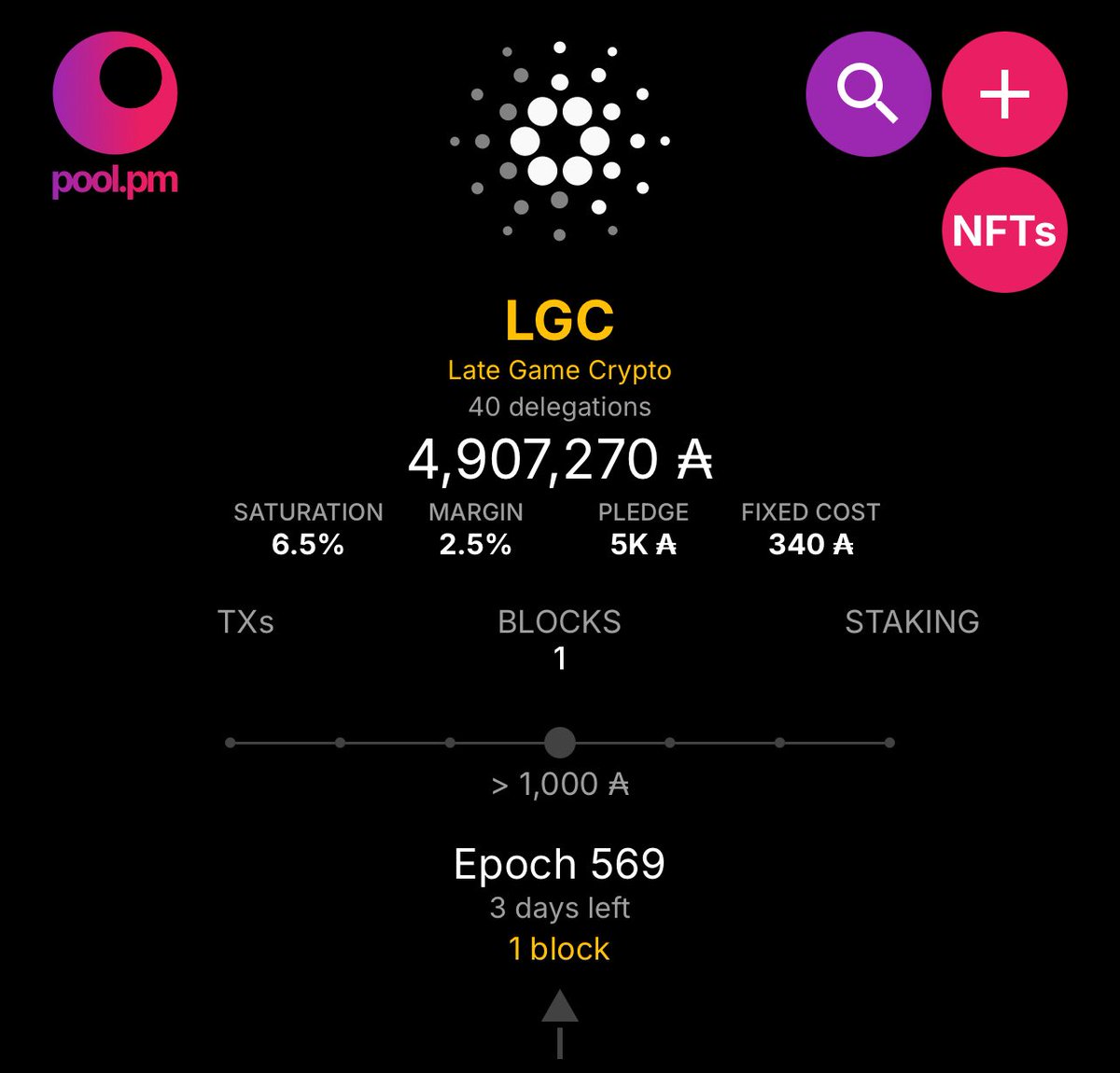 LGC_Josh's tweet image. The LGC Stakepool just minted its first block this morning!!!
After 6+ months of trying to get this thing off the ground we are FINALLY doing something for the Cardano ecosystem! AND delegation just jumped to almost 5 mil!
I think it might be getting close to reducing fees…