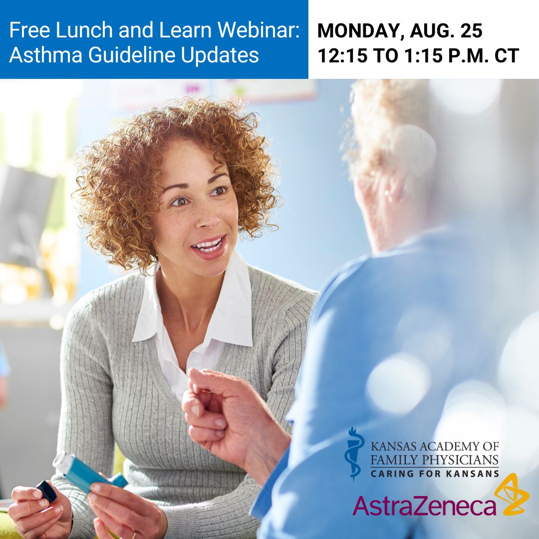 KS Family Physicians (@kansasafp) on Twitter photo Join KAFP & <a href="/AstraZeneca/">AstraZeneca</a> for updates on asthma guidelines, recent GINA recommendations, and practical tips for care during a free webinar on Aug. 25 from 12:15–1:15 PM CT: kafp.wufoo.com/forms/m1hkxjn9… Join KAFP & <a href="/AstraZeneca/">AstraZeneca</a> for updates on asthma guidelines, recent GINA recommendations, and practical tips for care during a free webinar on Aug. 25 from 12:15–1:15 PM CT: kafp.wufoo.com/forms/m1hkxjn9…