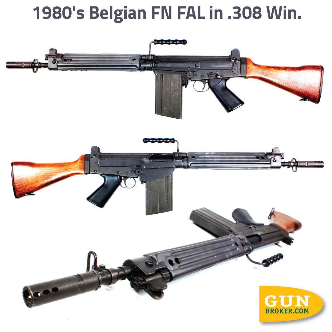 GunBroker's tweet photo. A #ThrowbackThursday Feature:
🇧🇪💥 Cold War icon: 1980s Belgian FN FAL in .308 Win.
“The Right Arm of the Free World” — still turning heads 
🔗 https://t.co/gfgOhFU3e7

❓FAL vs M14 vs G3 — who wins the Cold War battle rifle showdown?

#FNFAL #308Win https://t.co/sqsYbiTHUt