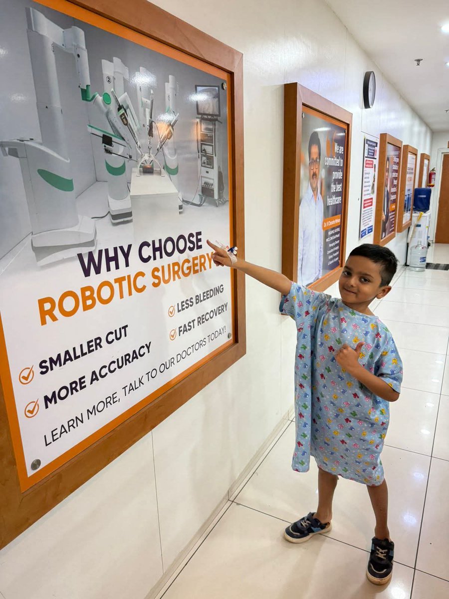 "This young boy, the beloved son of an orthopaedician from Kenya, underwent robotic surgery under our Preeti Hospital care. Today, his father sent me this picture — a moment filled with hope, strength, and healing. Moments like these remind me why we do what we do. Across