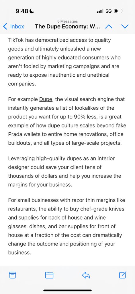 ghoshal's tweet image. Think @briannekimmel nailed it with this substack.com/app-link/post?… Dupe “isn’t killing premium brands—it’s forcing them to justify their premiums” 🎯 thank you for the shout out Brianne!